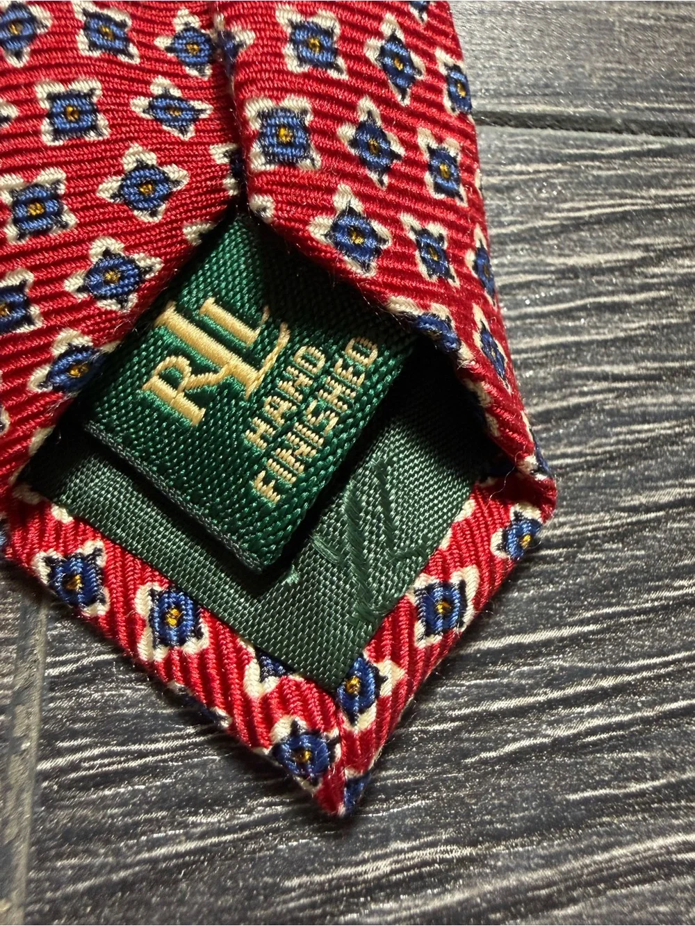 Lauren Ralph Lauren Red Geometric Silk Tie